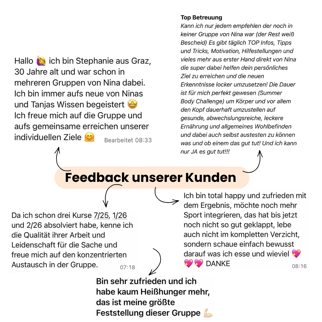 Feedback aus den Abnehmgruppen