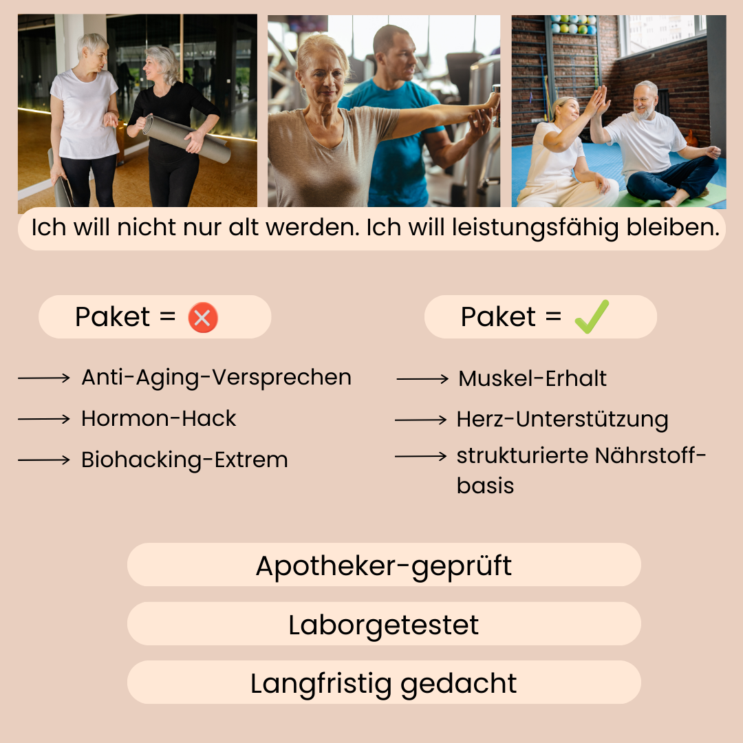 Ältere Leute beim Sport, die nicht nur alt werden wollen, sondern leistungsfähig sein wollen. 