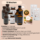 Die 3 Produkte vom Schlankheitspaket für 12 Wochen mit D*Tox Drink, Sättigungs Öl und Schlankheitskapseln und kostenlosen Versand, gratis Einnahme Guide, gratis Protein-Kochbuch, 30 Tage Geld zurück Garantie, Schlankheits Pulver Sachets und Abnehmunterstützung. 