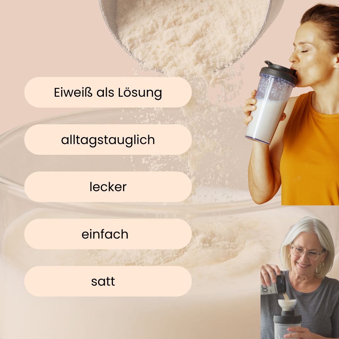 2 Frauen, die einen Proteinshake trinken. 