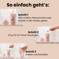 Eine Schritt für Schritt Anleitung wie man das Schlankheitspulver Heidelbeere in einem Shaker mischt. 