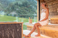 Ansicht der Sauna des Apartmentresort Carpe Solem für das Fitness- & Health-Retreat in Rauris. 