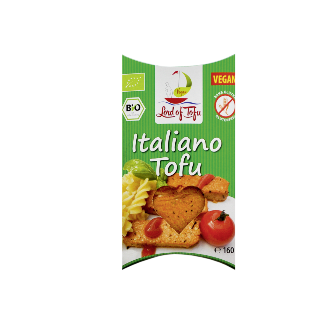 Verpackung des veganen Italiano Tofu. 